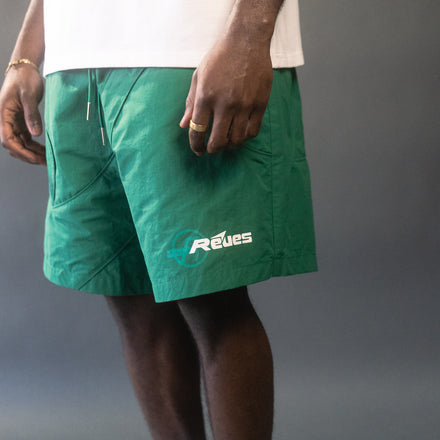 Green "Linear" Premium Nylon Shorts
