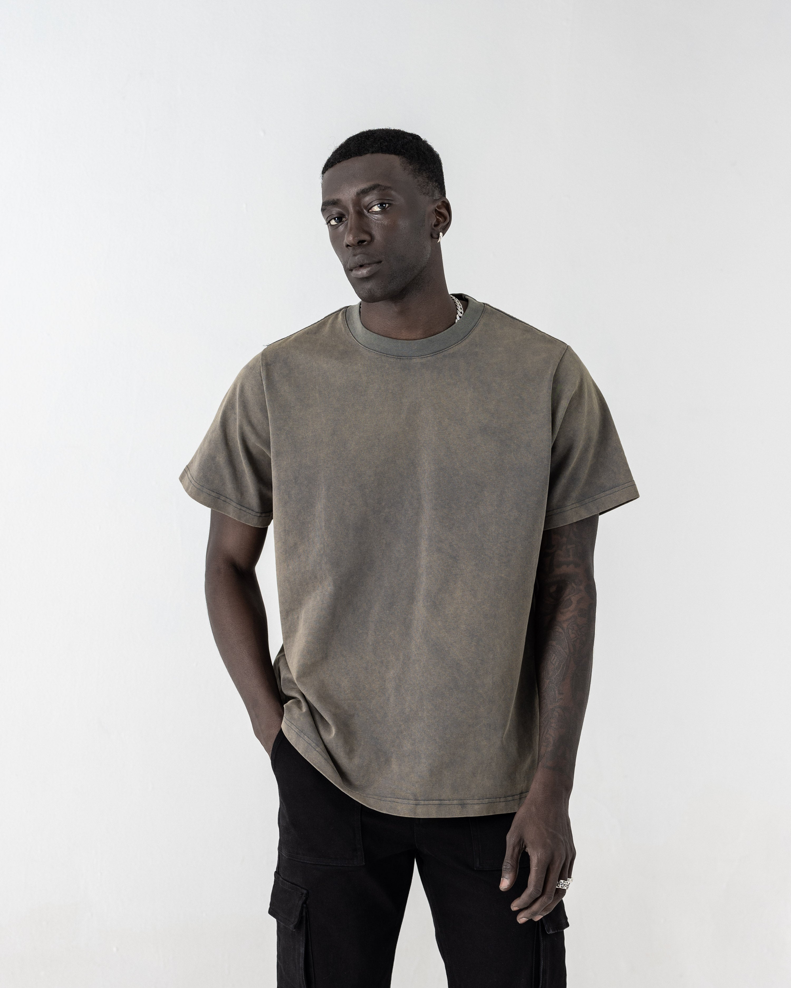 Brown Washed  "Blanche" Premium Tee